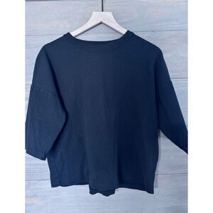 Kotn Oversized Ribbed Cotton‎ Crew Neck Shirt Size Small Black